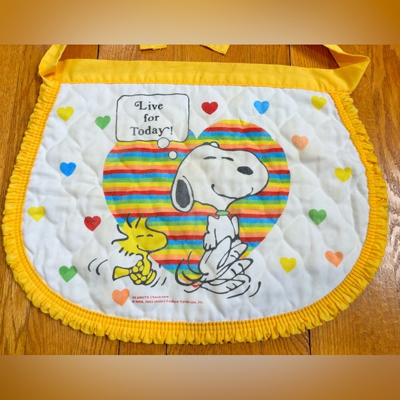 Vintage 60’s Snoopy Live For Today! Apron - Picture 3 of 10
